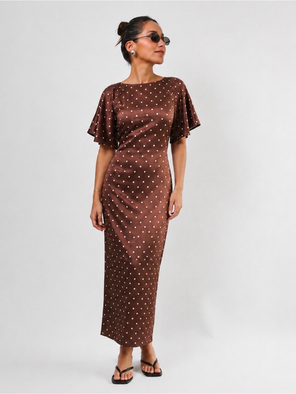 Brown Polka Dot Dress - Picture 1 of 3